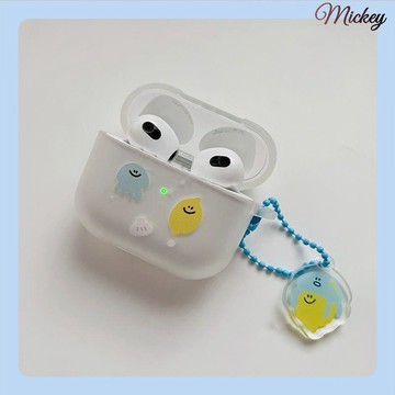 耳機保護殼.適用AirpodsPro保護套可愛Airpods3耳機殼12代簡約笑臉軟殼4代女