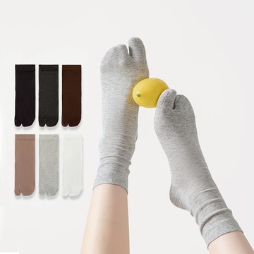 NicoFun 愛定做 3雙 10A級抗菌分趾襪 中筒襪 二趾襪 純棉 防臭 分趾襪 日式襪 木屐襪 女襪22-25cm