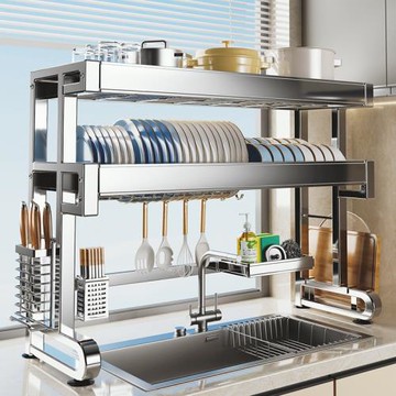 廚房水槽置物架碗碟收納架洗碗槽架子家用刀架多功能放碗盤瀝水架