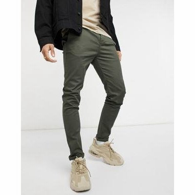Asos エイソス チノパン スキニーパンツ メンズ ボトム カーキ 大きいサイズあり 通販 Lineポイント最大get Lineショッピング
