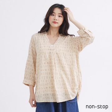 non-stop 單摺寬版七分袖襯衫-2色