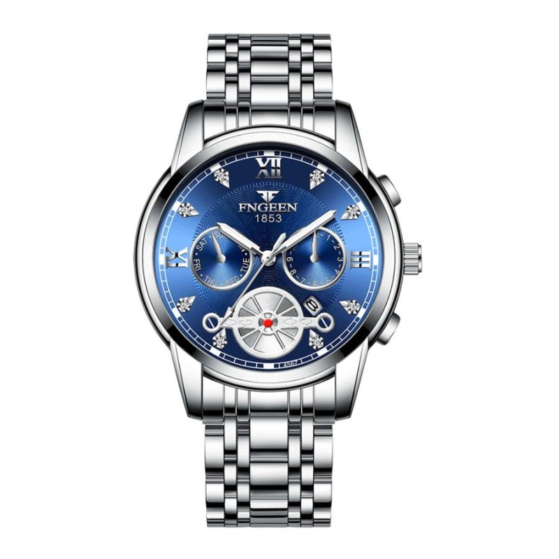 腕時計 メンズ クォーツ 1個 メンズウォッチ ビジネス用 防水 ステンレススチールストラップ カレンダー付き クォーツ腕時計