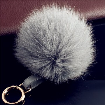 大狐貍毛球鑰匙扣掛件 10cm秋冬時尚毛絨包掛件車鑰匙鏈掛飾