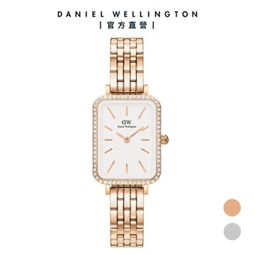 Daniel Wellington DW 手錶 Quadro Lumine Bezel 28mm 星環珠寶式鎏金錶-兩色任選(DW00100670)