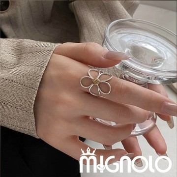 MIGNOLO｜做舊雛菊花朵戒指 戒指 簡約 冷淡風 優雅 指環 鏤空