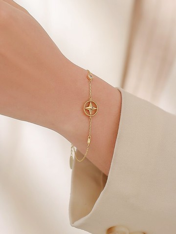 時尚簡約星星手鏈ins小眾設計18K金輕奢小眾精致手環個性閨蜜手飾