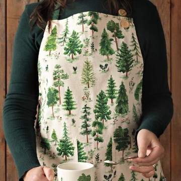 《NOW》雙袋細腰帶圍裙-林蔭之森-- 廚房圍裙 料理圍裙 烘焙圍裙