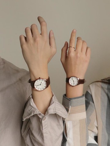 樂天精選~手錶女學生簡約氣質韓版簡約復古文藝女生情侶錶男一對 雙11全館免運