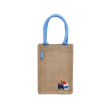 【HOUSUXI】DINOTAENG 冬季系列-刺繡麻布飲料袋【買一送一◆款式隨機贈送】＜售價已折＞