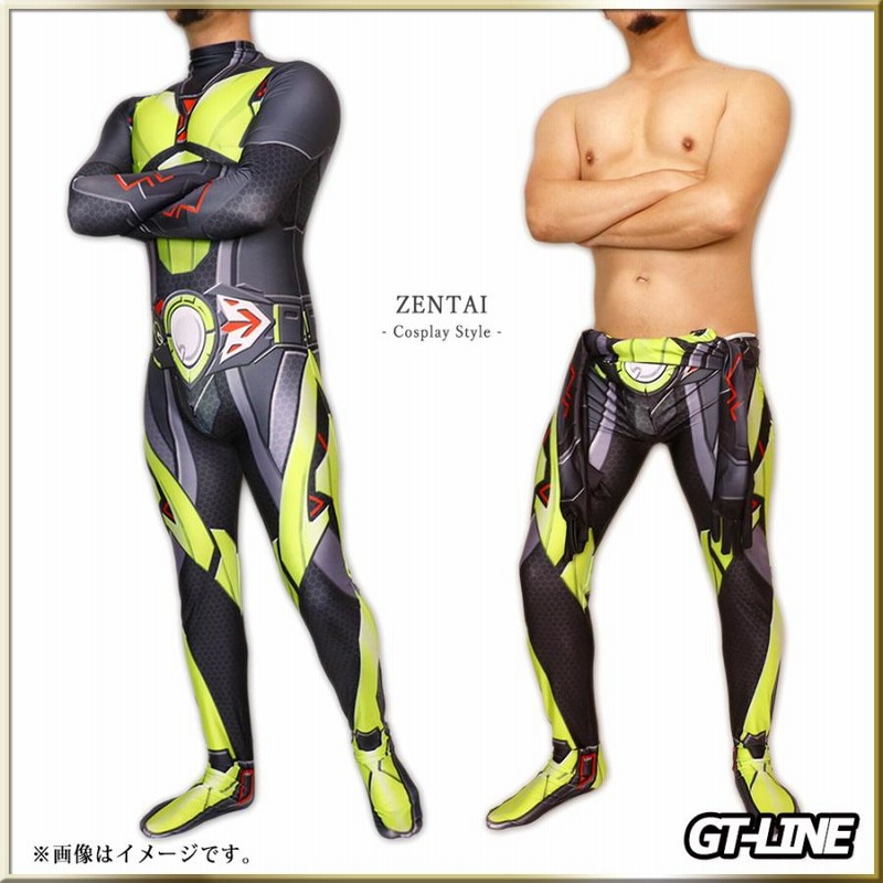 Zentai ブラックライダー ファスナー付き ヒーロー 黒 全身タイツ ゼンタイ ボディースーツ 戦隊 アニメ ゲーム コスプレ ハロウィン  GT-LINE Favolic | LINEショッピング