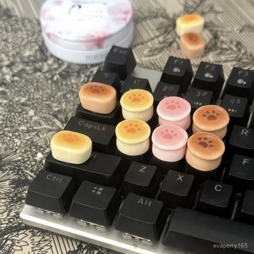 🍀臺灣出貨🍀小貓爪杯貼蛋撻鍵盤貼貓爪立體無痕貼奶酪車貼食玩奶油膠diy材料禮物