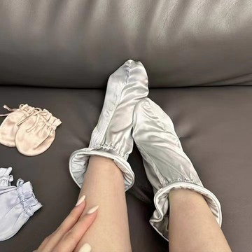 100%22姆米桑蠶絲真絲腳套睡覺護腳襪保暖防老寒腿襪子保護關節薄款襪套 雪