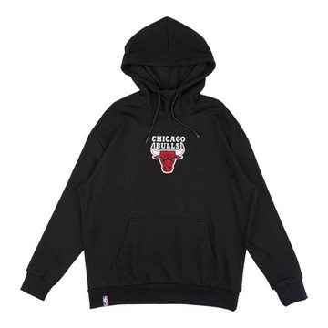 NBA 落肩 隊徽刺繡 連帽T恤 公牛隊-3355149320