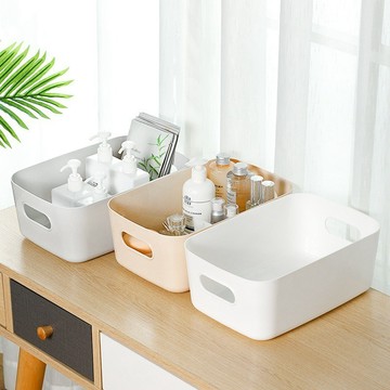 家用手提式收納盒桌麵化妝品臥室塑料大容量料零食塑儲物整理盒