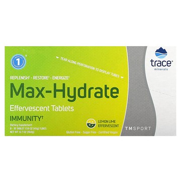 Trace, TM Sport，Max Hydrate Immunity 泡騰片，檸檬酸橙味，8 管，每管 10 片