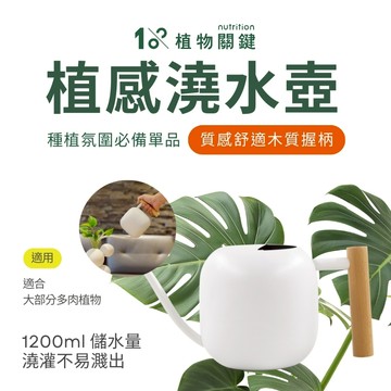 【1%植物關鍵 隔日到貨】植感澆水壺1200ml｜北歐木質握柄｜精準長壺嘴｜不易濺出｜居家種植｜新手推薦｜園藝美學