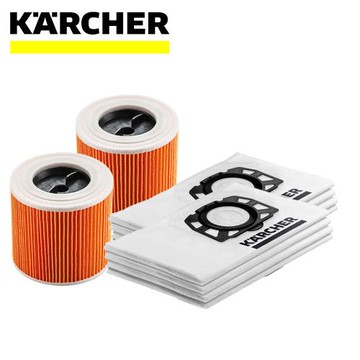 【Karcher 德國凱馳】WD2-WD3耗材組(2盒集塵袋-8入+2組過濾桶)