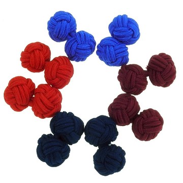 紅色藍色深紅色深藍色繩扣袖扣套裝