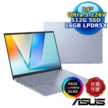 ASUS 華碩 Vivobook S14 OLED S5406SA-0068B226V (Ultra 5 226V/16G/512G/14 OLED/W11/EVO)