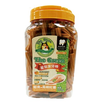The Green 綠的 星型潔牙棒  鮭魚 + 高纖紅薯  500g  1罐
