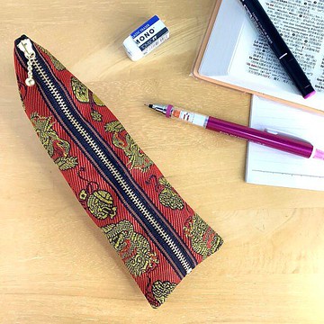 筆袋【龍與寶盡】畳緣製 四面體 吉祥物 龍