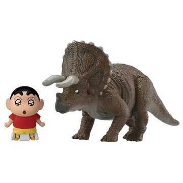 TAKARA TOMY ania蠟筆小新和三角龍模型玩具 可愛卡通人物與恐龍的完美結合 激發無限想像力  1入  ania蠟筆小新和三角龍  13.8 x 7 x 5cm