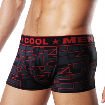 TIKU 梯酷 紳士風超彈低腰平口男內褲-紅黑色(BF1155)