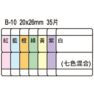 【文具通】B-10雙面七彩索引片20x36mm ASB-10【APP滿額下單4%點數(單一帳號最高1500點)】5/31止