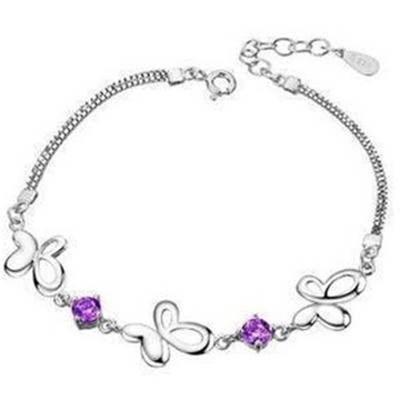 【巴黎精品】925純銀手鍊-精緻時尚蝴蝶風格飾品2色73z24