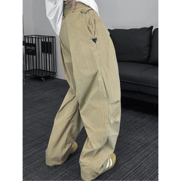 夏季薄款速干休閑褲男款復古工裝傘兵褲百搭寬松透氣闊腿直筒褲子