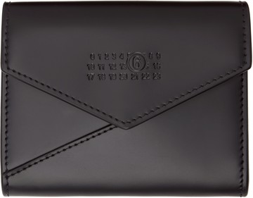 MM6 Maison Margiela 黑色 Leather Flap 钱包