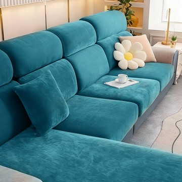 亞馬遜跨境加厚彈力銀狐絨沙發坐墊套純色天鵝絨超柔沙發笠沙發套鑫弘-家具衛浴 可打統編