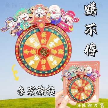 現貸902⚡福祿壽喜財新款木質多層財神轉盤冰箱貼招財轉運賺不停磁吸裝飾禮
