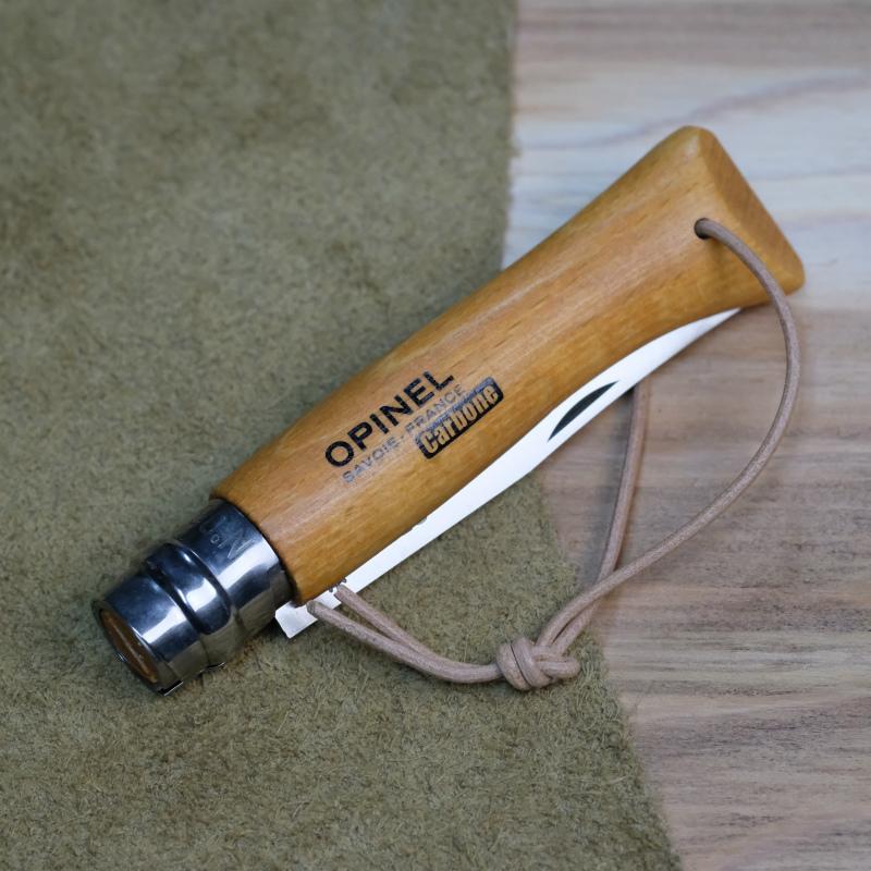 オピネル（opinel) カーボン　no7　革紐付き