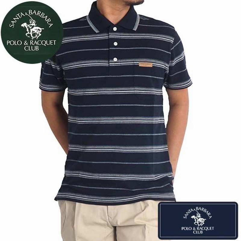 Santa Barbara Polo Racquet Club ポロシャツ 半袖 シニアファッション メンズ 夏 ボーダー ポケット付き ゴルフ 通販 Lineポイント最大get Lineショッピング