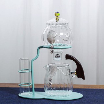 鳥語玻璃懶人功夫茶具套裝簡約透明全自動沖泡茶器插花器家用花器