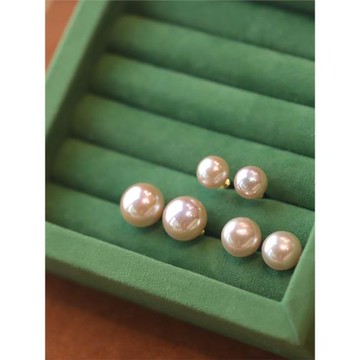 法式復古人魚姬粉色仿珍珠耳釘新款2025爆款氣質高級感耳環耳飾女