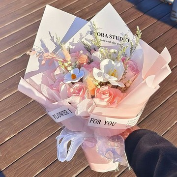 🌷仿真花束🌷浪漫高級感混搭永生花束仿真香皂玫瑰送男女友閨蜜情人節生日禮物母親節 教師節 情人節 生日禮物 永生花 仿