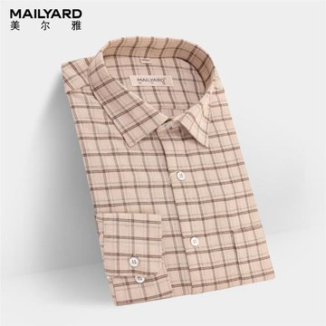 MAILYARD/美爾雅長袖襯衫 商務休閑男士含羊毛百搭格子襯衣 926
