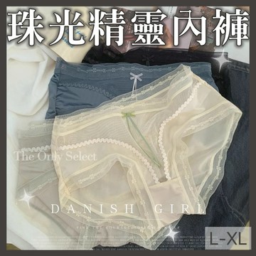 TheOnly【網紗內褲】隔日到貨🧚‍♀️精靈珠光網紗純欲性感桑蠶絲中腰內褲 蠶絲內褲 性感內褲 中腰內褲 包臀內褲
