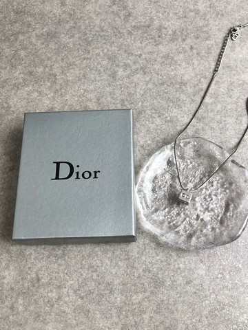 【日本直送，品牌二手包裝】Christian Dior 項鍊銀CD 立方體 復古 舊款 aurwmg