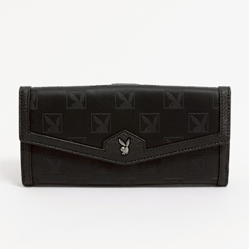 PLAYBOY - 翻蓋長夾  Modishly系列 - 黑色