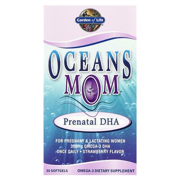 Garden of Life, Oceans Mom，產前 DHA，草莓味，30 粒軟凝膠