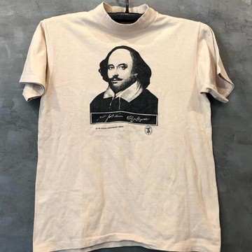莎士比亞人像oldschool美式復古街頭短袖男女寬松質感小領口T恤潮