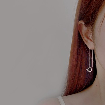 925純銀流蘇耳線女年新款潮貓咪耳釘睡覺免摘防堵耳飾