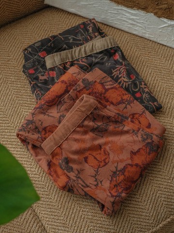 2顔色 全棉印花 修身褲瑜伽褲 保暖褲長褲