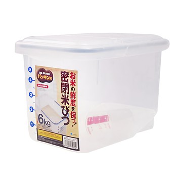ASVEL 密封保鮮米箱 附量杯 蓋口矽膠圈 6kg  1個  透明