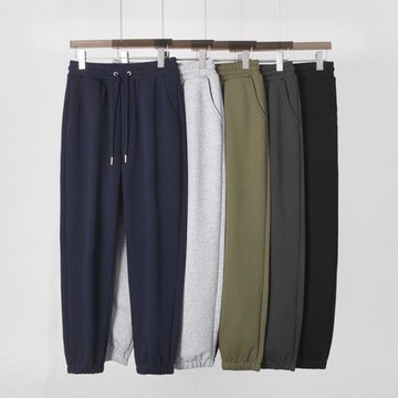 外貿出口尾貨重磅針織男休閑運動褲春秋小腳寬松衛褲大碼束腳長褲