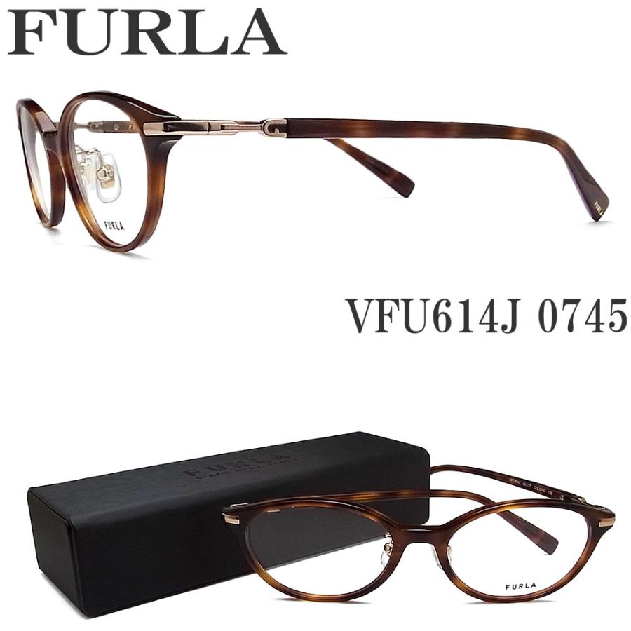 FURLA フルラ メガネ フレーム VFU614J 0745 眼鏡 ブラウンデミ