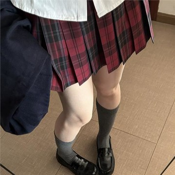 花千豬原創 宴川格裙  jk制服校供感a字型百褶裙紅格百搭款jk裙